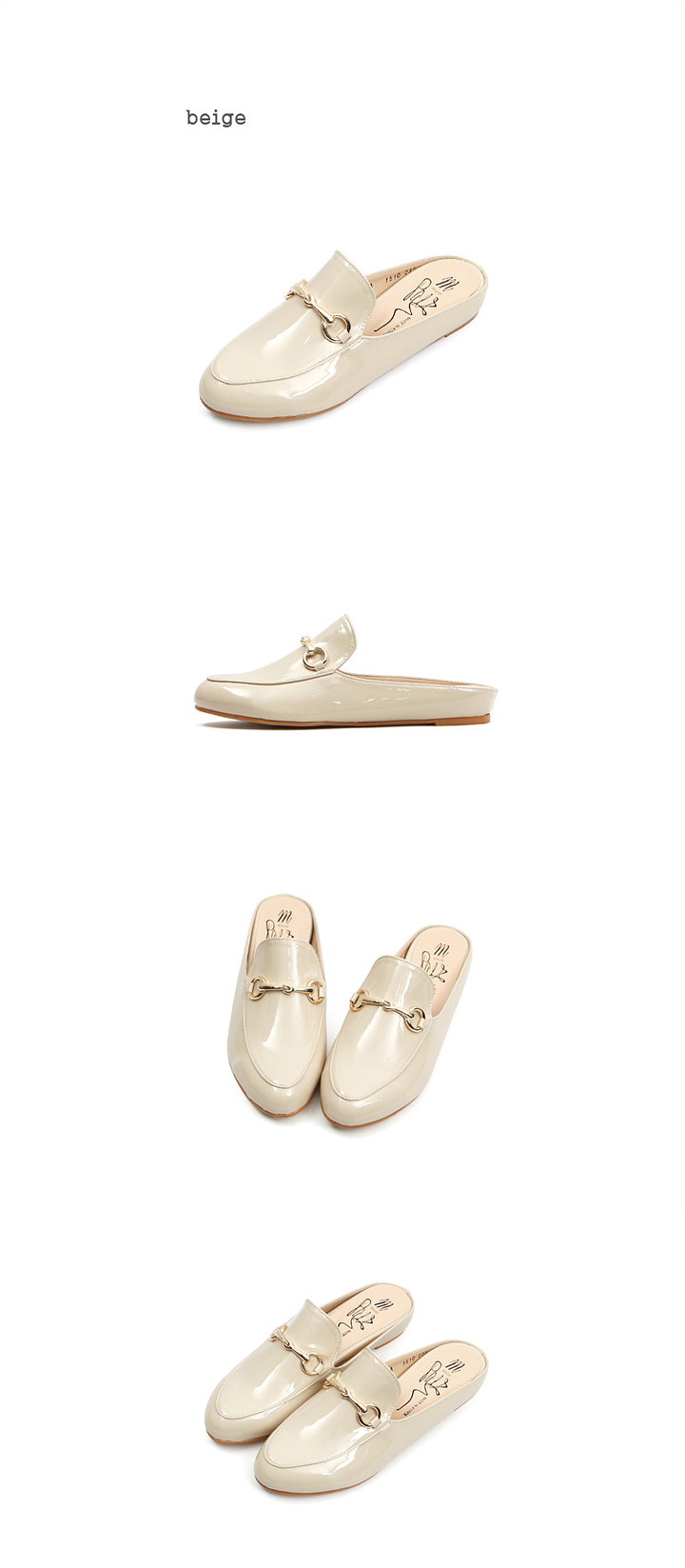 New Gold Chain Blossom Flat Mule Slippers Women