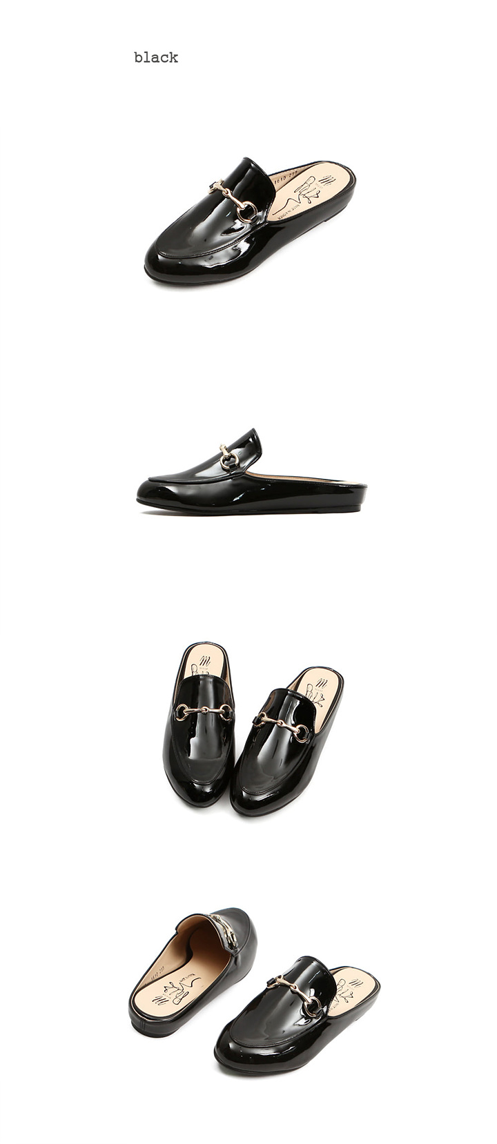 New Gold Chain Blossom Flat Mule Slippers Women