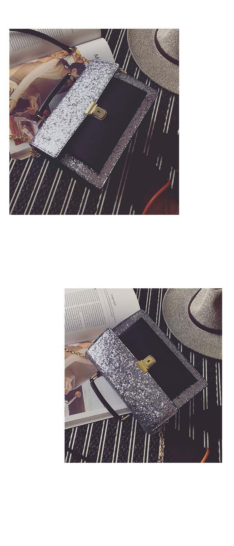 New Glitter Cross Chain Mini Back Women Bags Women