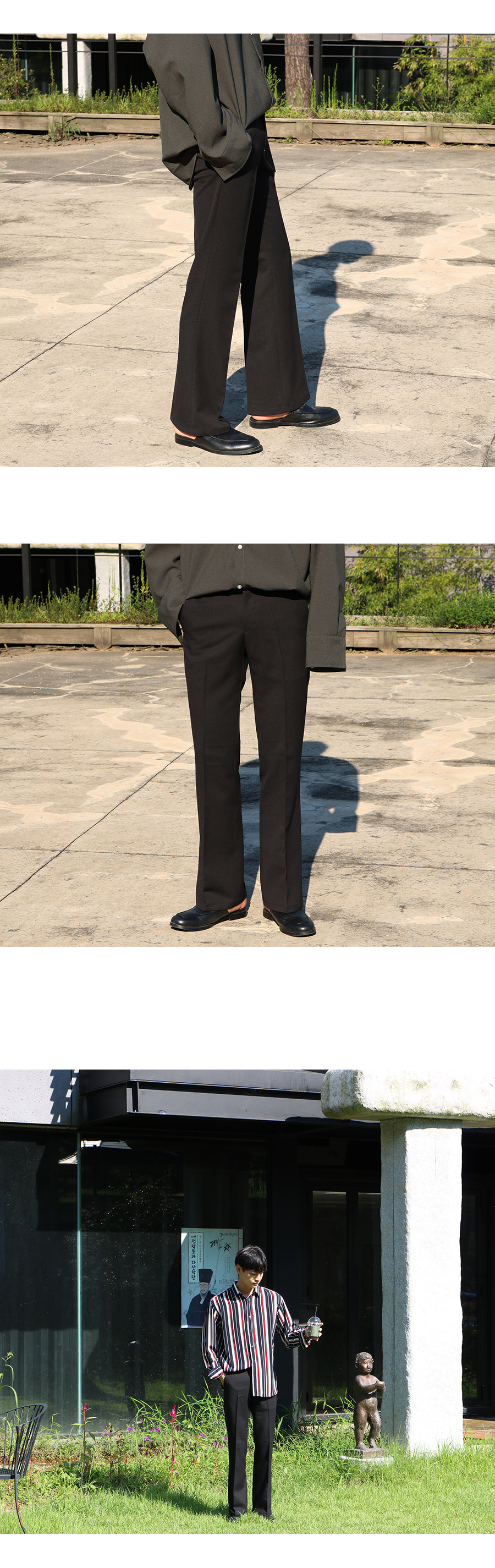 New Men's Pants Semi-Wide Boots Cut Slacks Offi