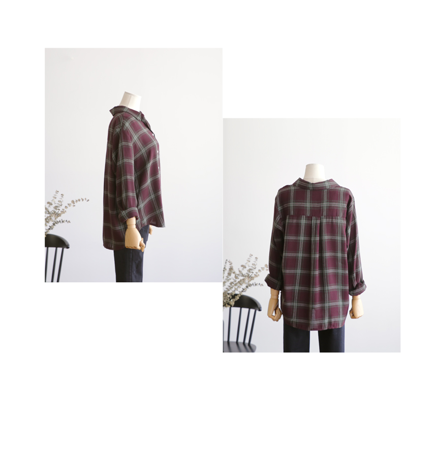 NEW FASHION LADY GIRL Blouse Loose Puffer Check So