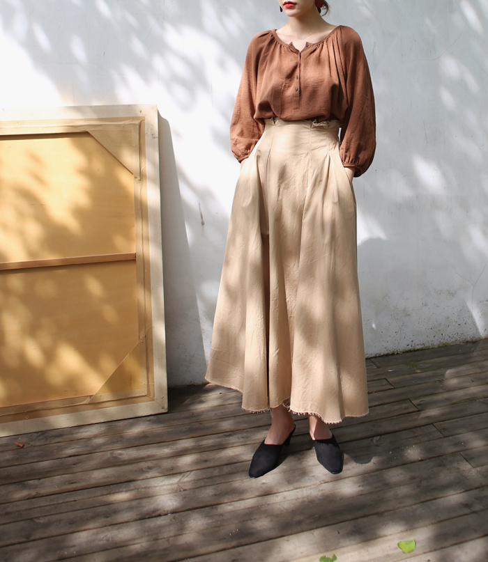 NEW FASHION LADY GIRL Blouse Loose Piece Shirring 