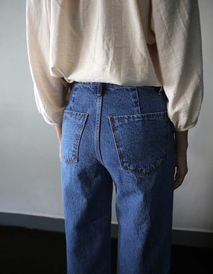 Women Jeans Pants High waisted fits wide denim pan