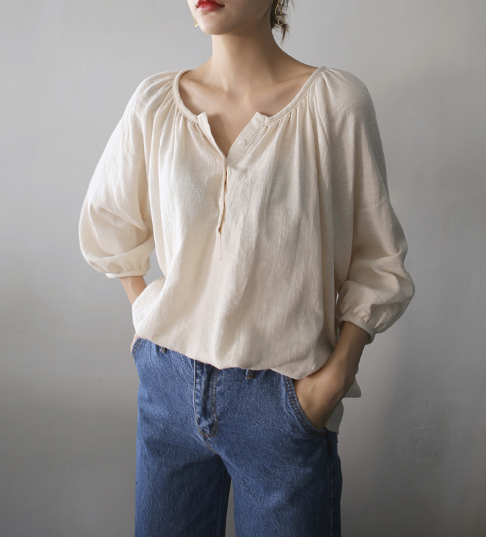 NEW FASHION LADY GIRL Blouse Loose Piece Shirring 