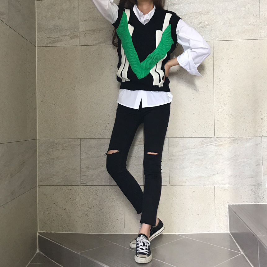 Women Jeans Pants Hem Cutting Knife Black Jean Gir