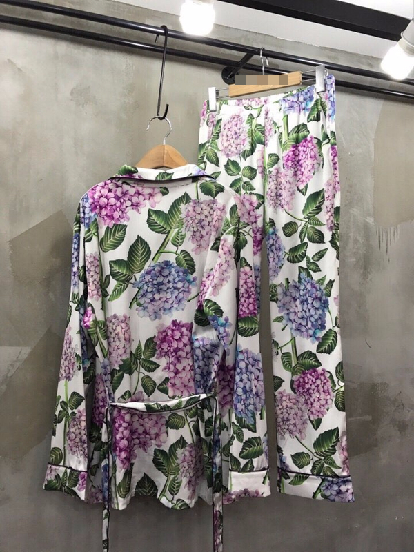 New girl autumn long-sleeved pants Silk flower paj