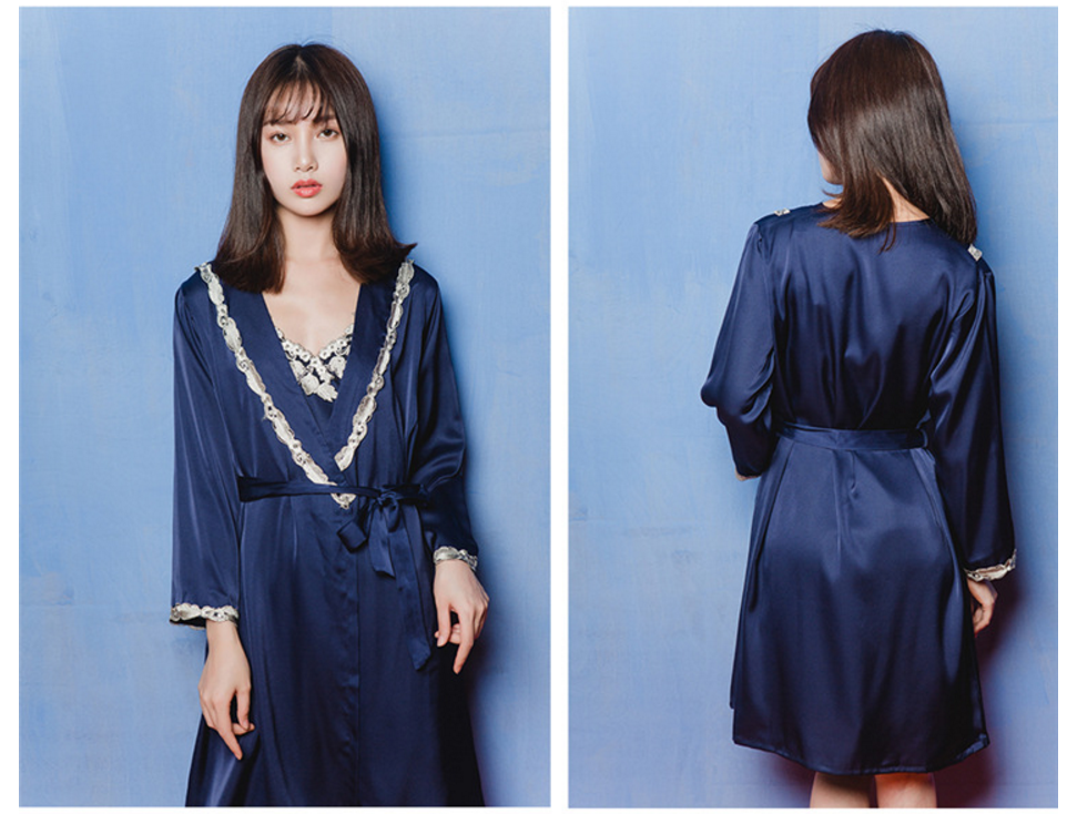 NEW SEXY LINGERIE Silk slip robe gown set Sexy lin
