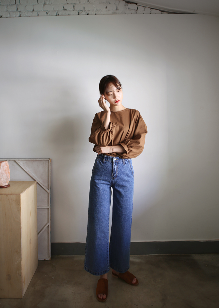 Women Jeans Pants High waisted fits wide denim pan