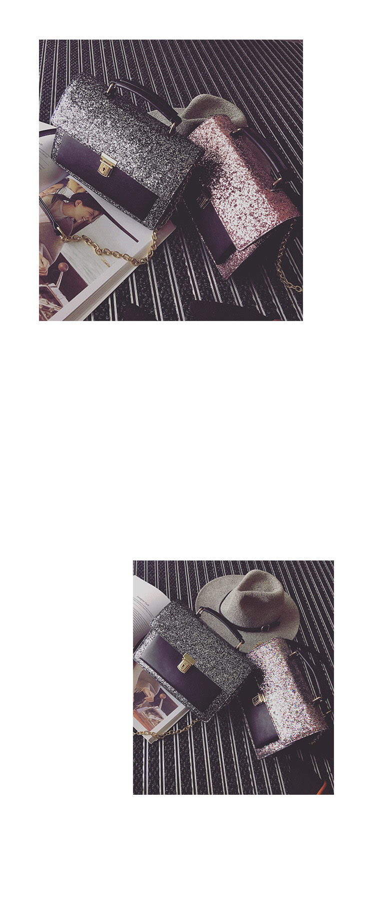 New Glitter Cross Chain Mini Back Women Bags Women