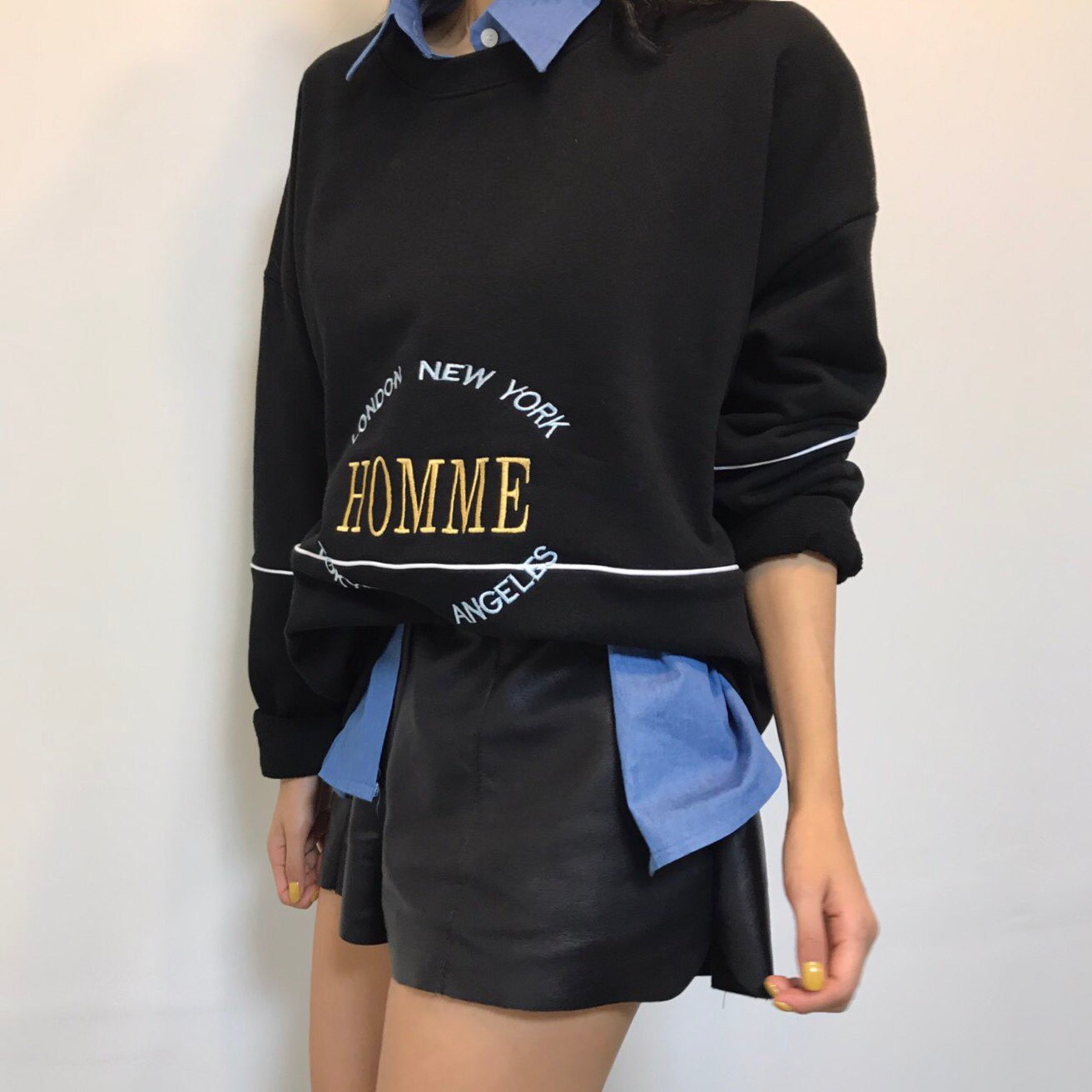 Women Short Pants Leather shorts banding 2color Te