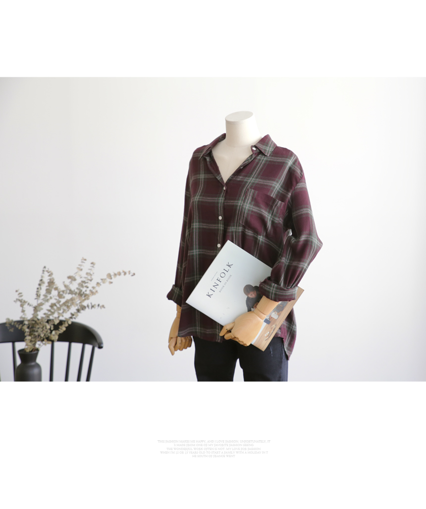 NEW FASHION LADY GIRL Blouse Loose Puffer Check So