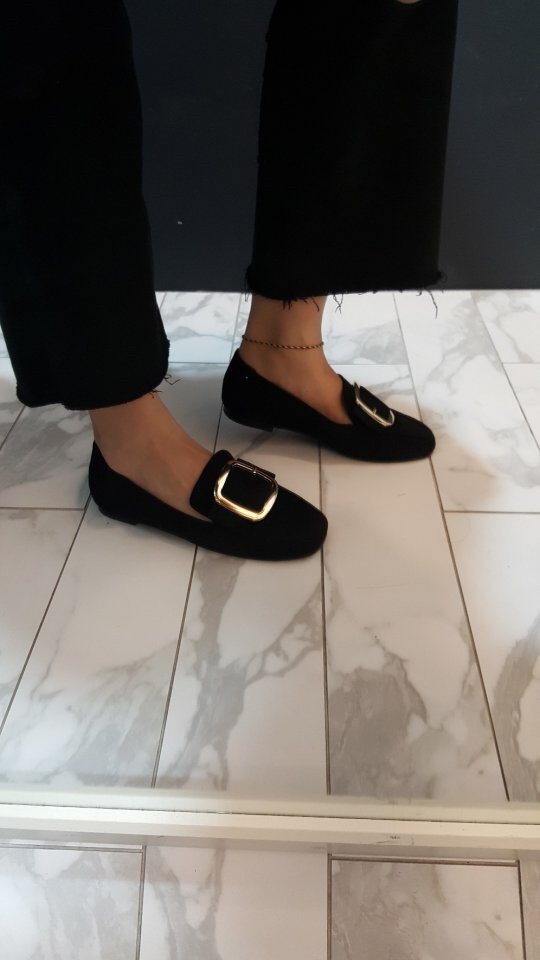 New Square gold leaf daily loafers 1color Good fit