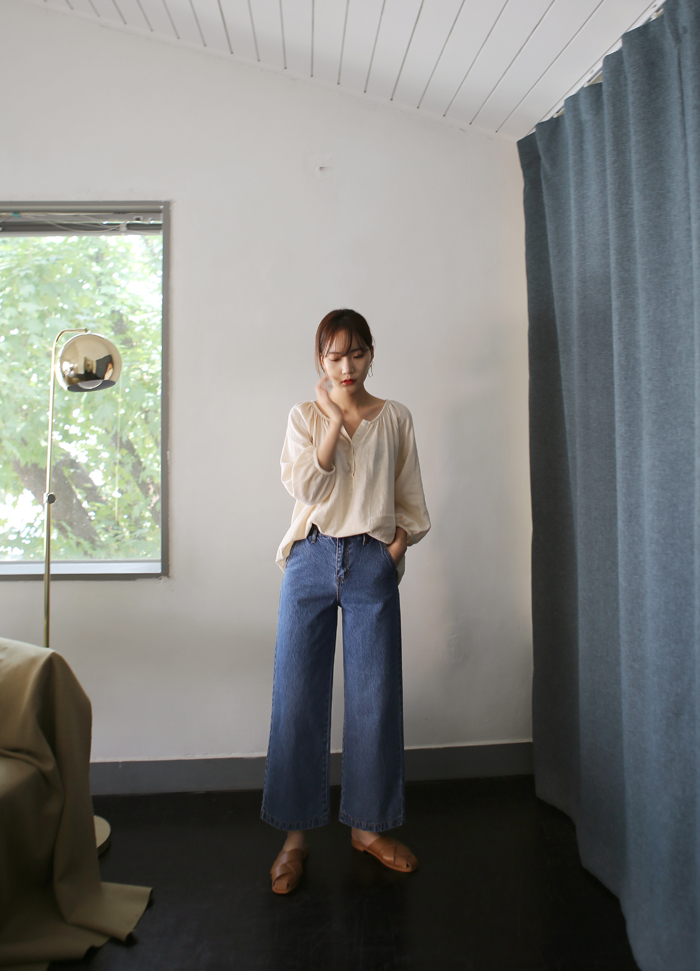 Women Jeans Pants High waisted fits wide denim pan