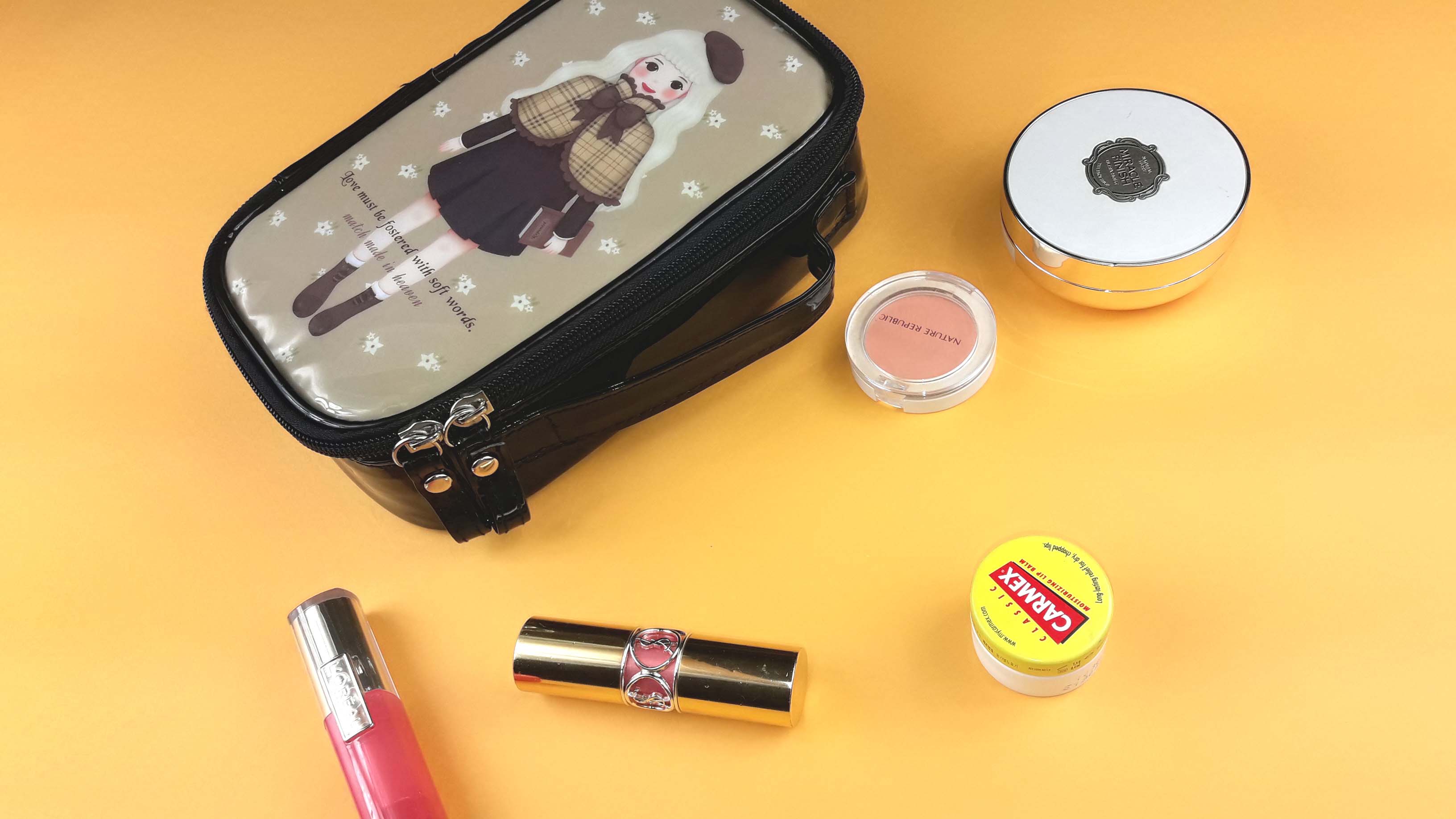 New Enamel Illustration Cosmetic Pouch Collection 