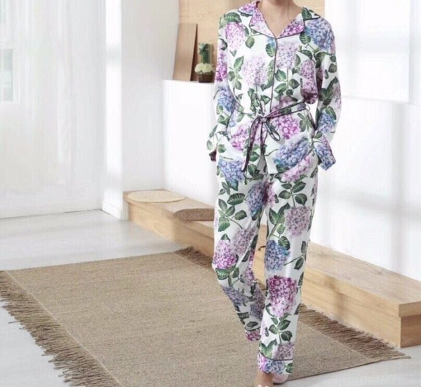 New girl autumn long-sleeved pants Silk flower paj