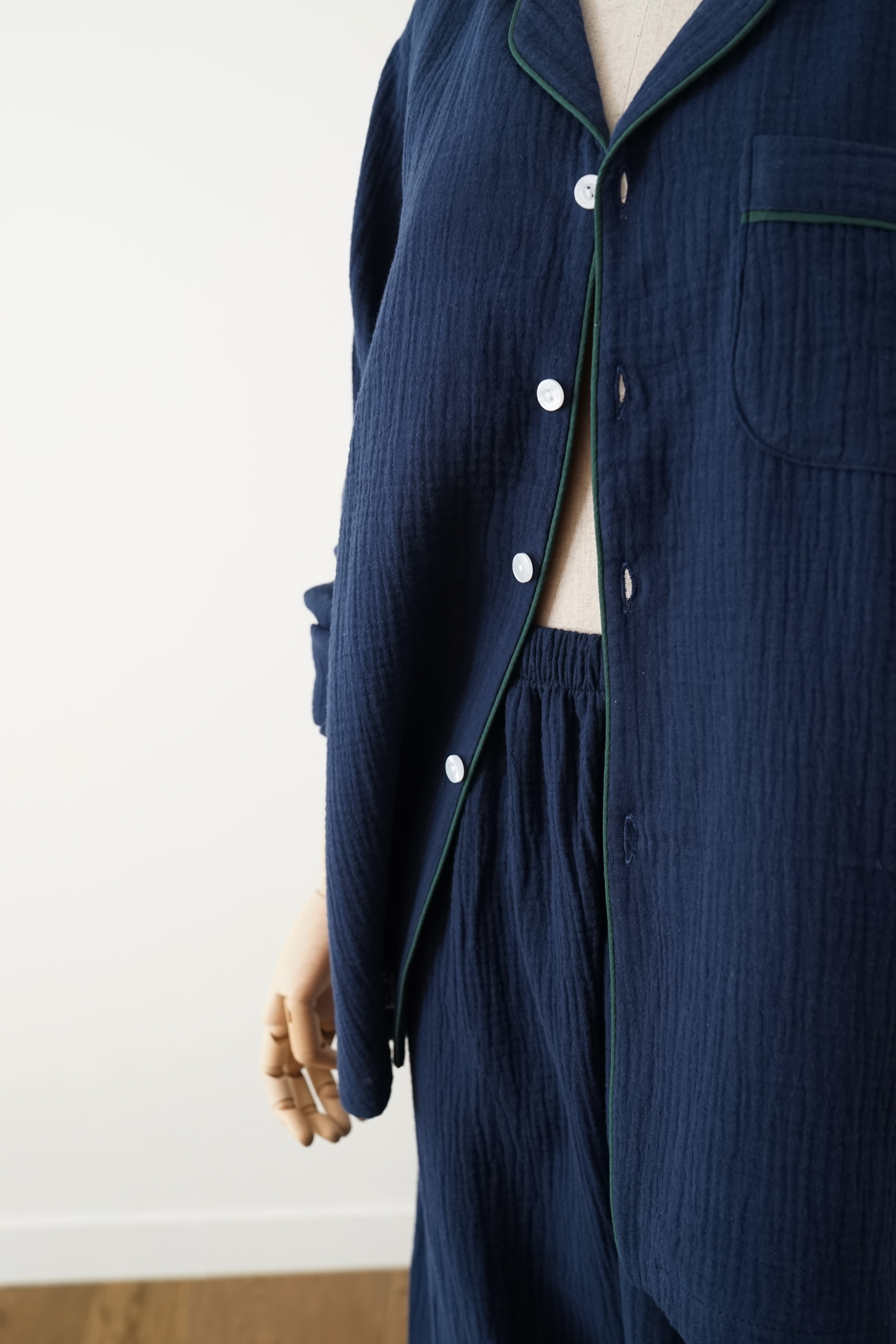 New Gauze Pajamas _ Navy M, Womens, Pajamas Newlyw