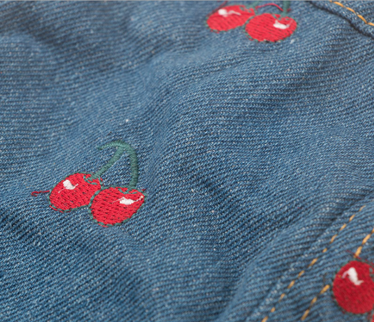 NEW DOG FASHION cute dog clothes cute cherry denim