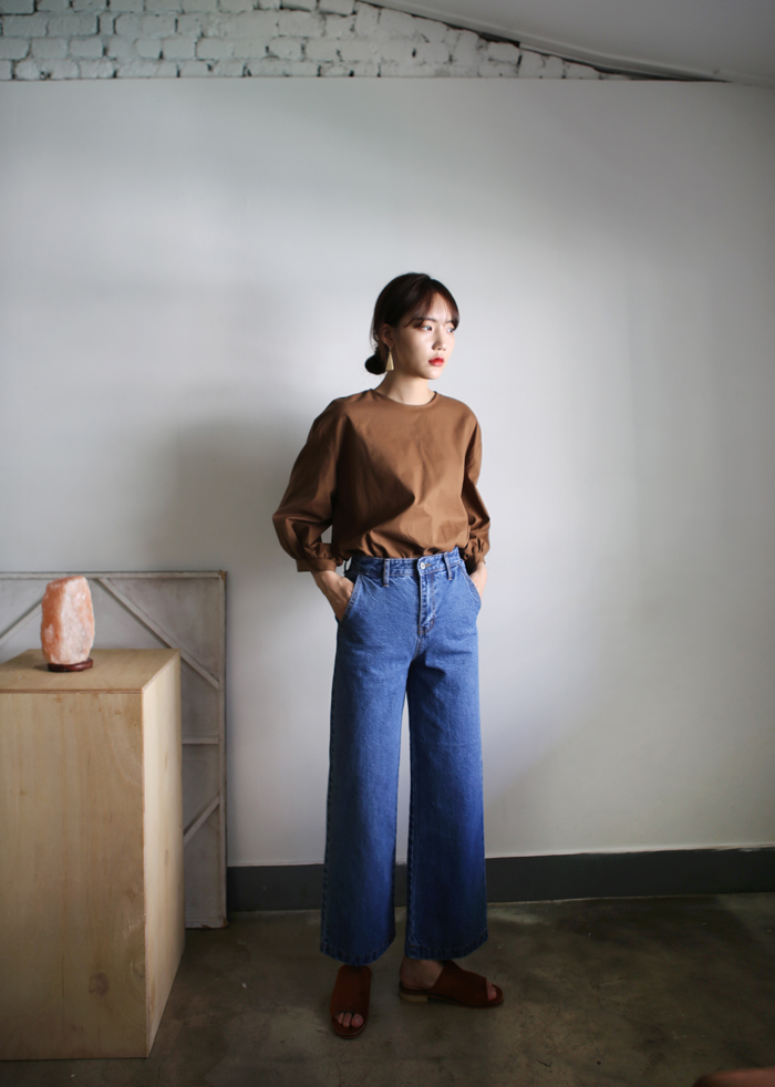 Women Jeans Pants High waisted fits wide denim pan