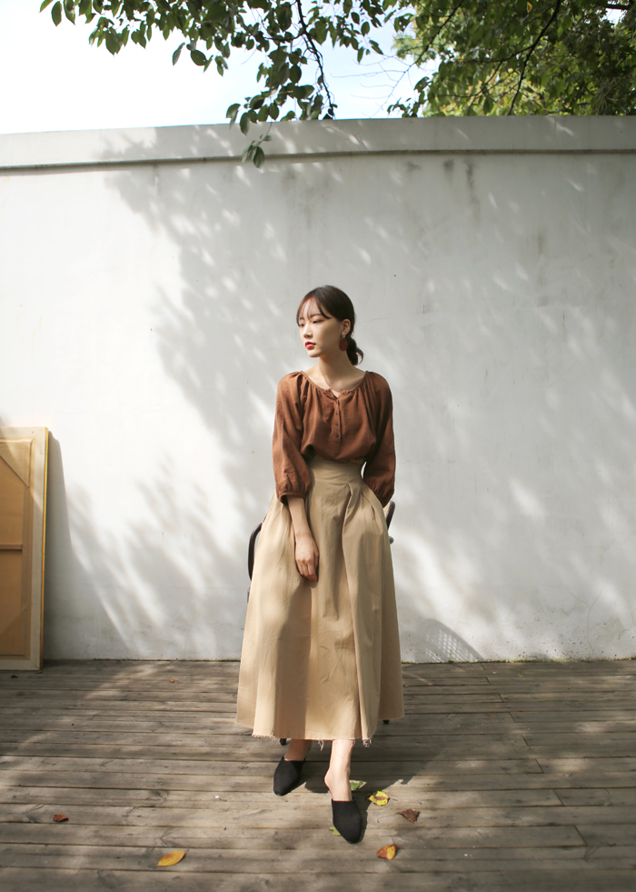 NEW FASHION LADY GIRL Blouse Loose Piece Shirring 