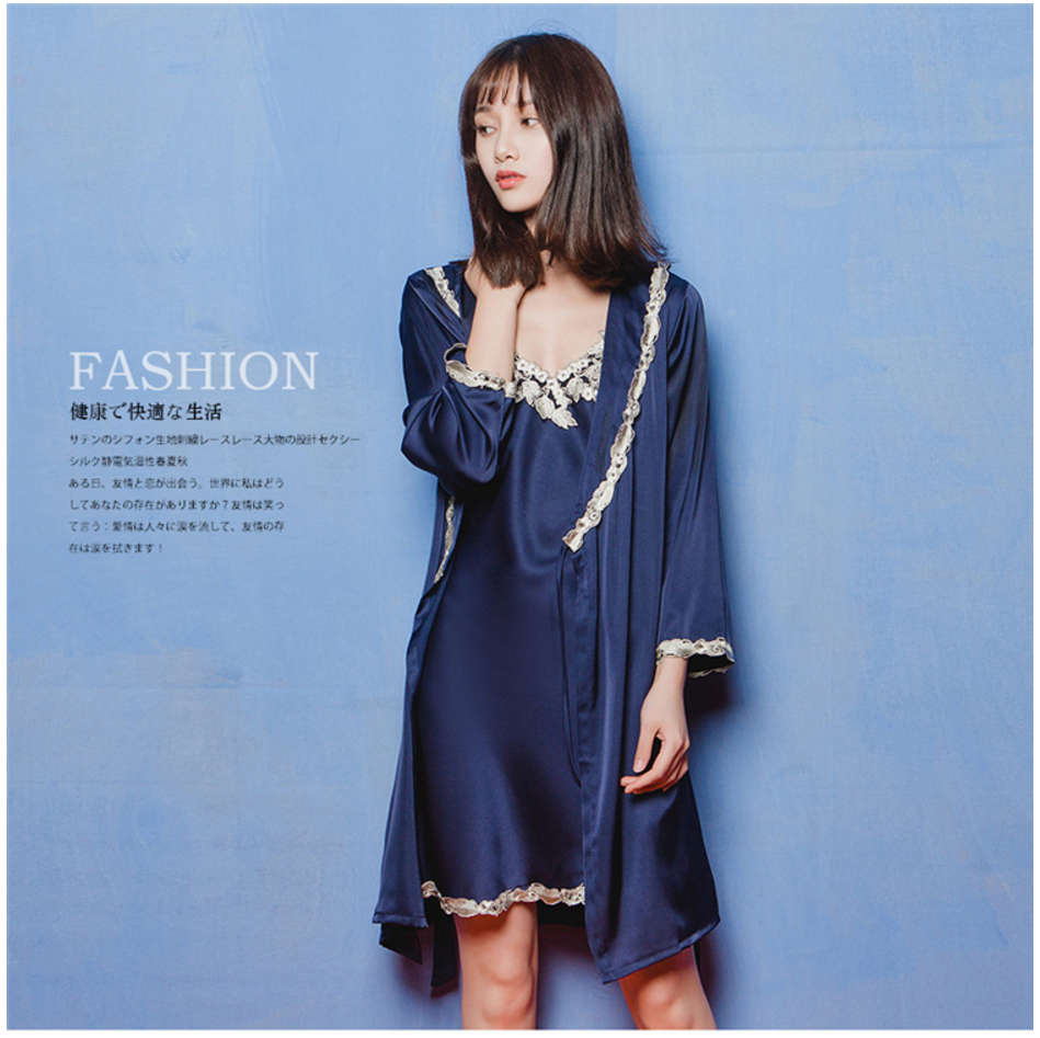 NEW SEXY LINGERIE Silk slip robe gown set Sexy lin