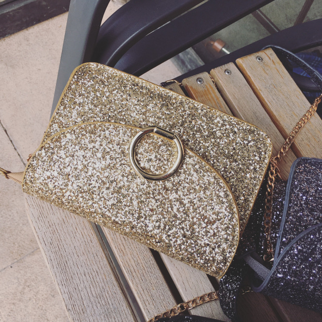 New Glitter Cross Chain Mini Back Women Bags Women