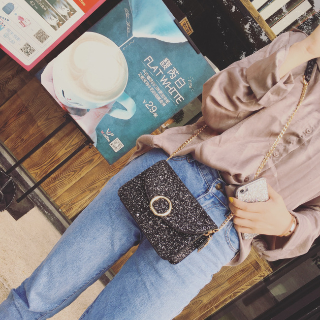 New Glitter Cross Chain Mini Back Women Bags Women