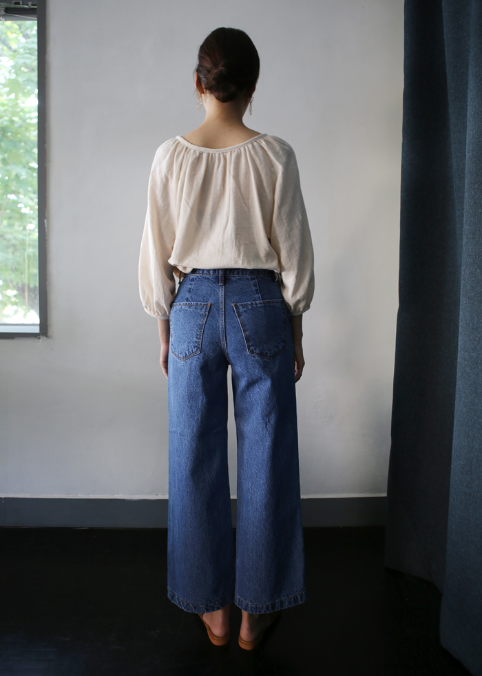 Women Jeans Pants High waisted fits wide denim pan