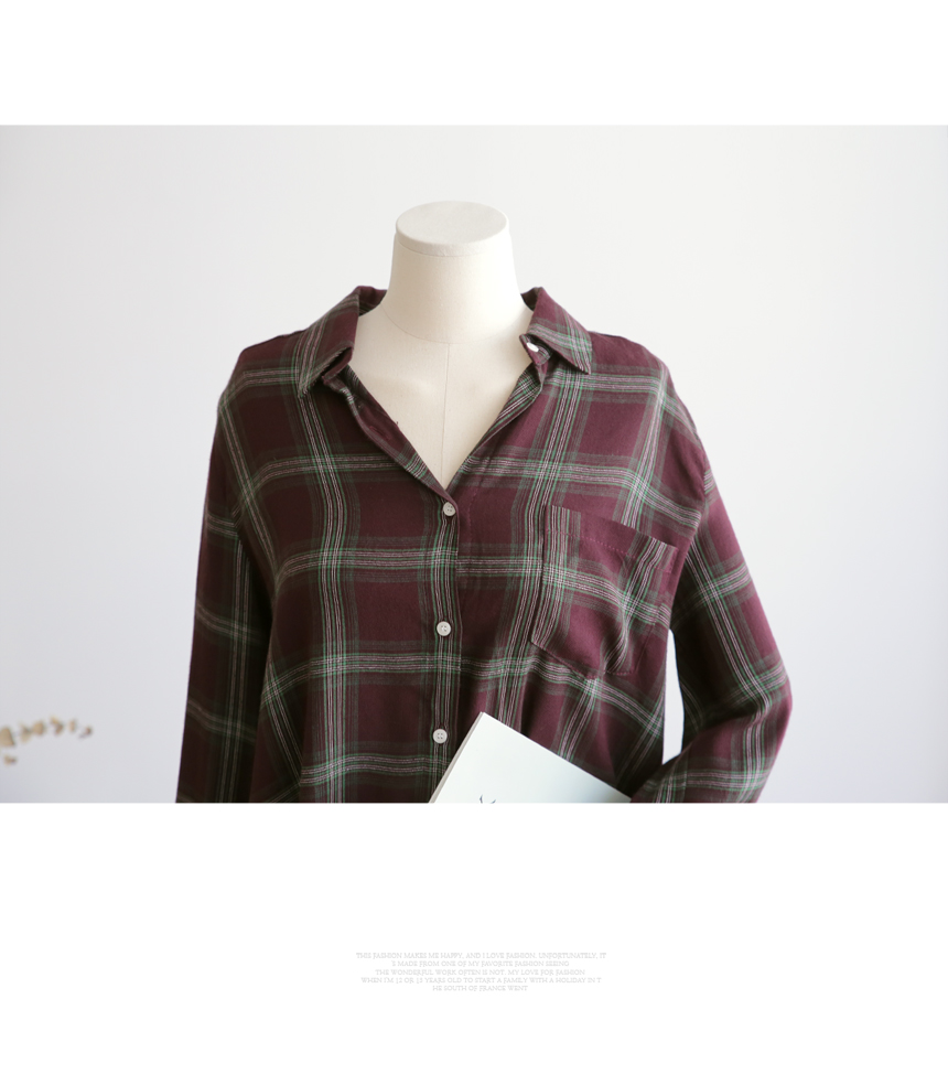 NEW FASHION LADY GIRL Blouse Loose Puffer Check So