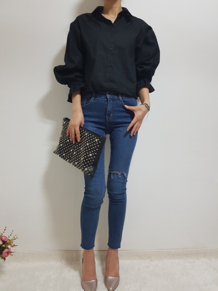 Formal Autumn Shirt Balloon Sleeved Blouse 20's