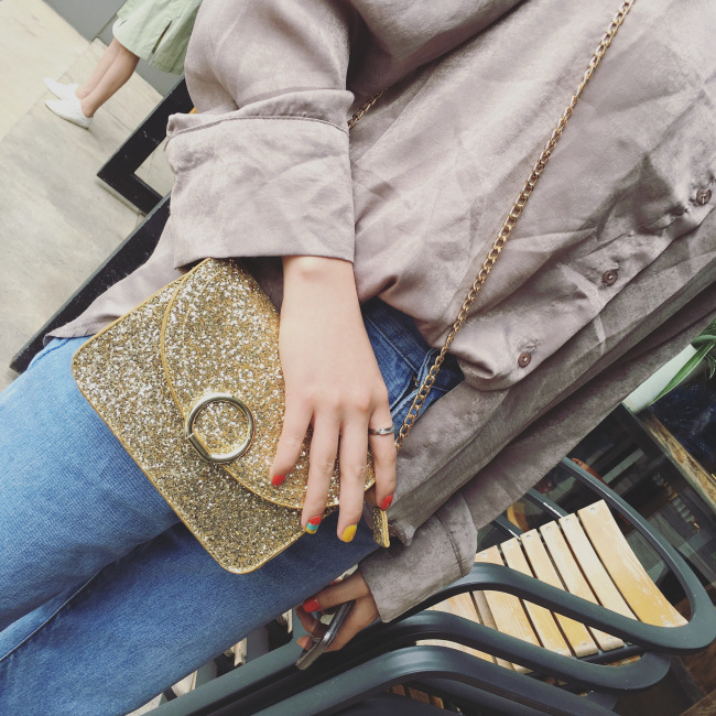 New Glitter Cross Chain Mini Back Women Bags Women