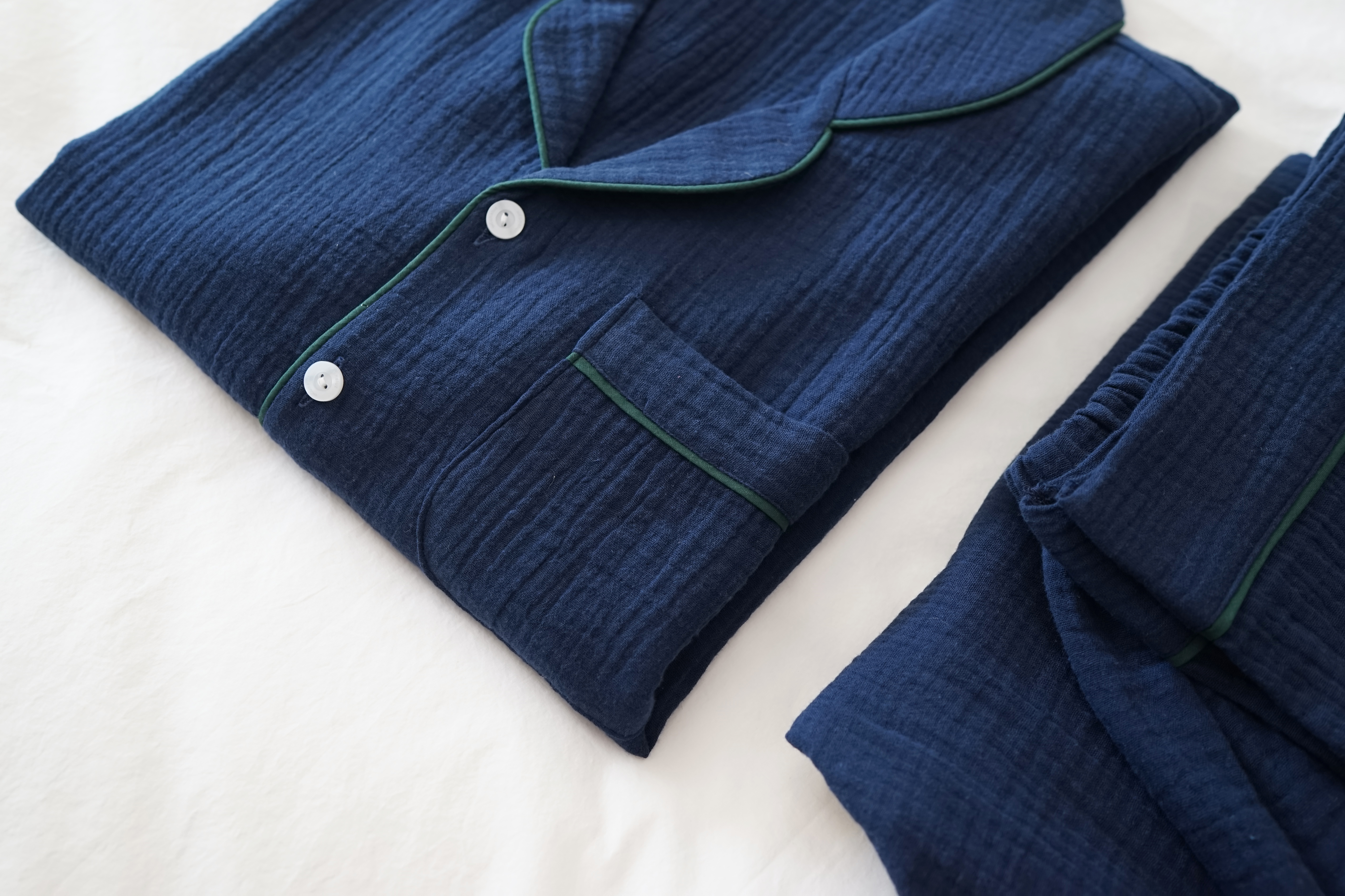 New Gauze Pajamas _ Navy M, Womens, Pajamas Newlyw