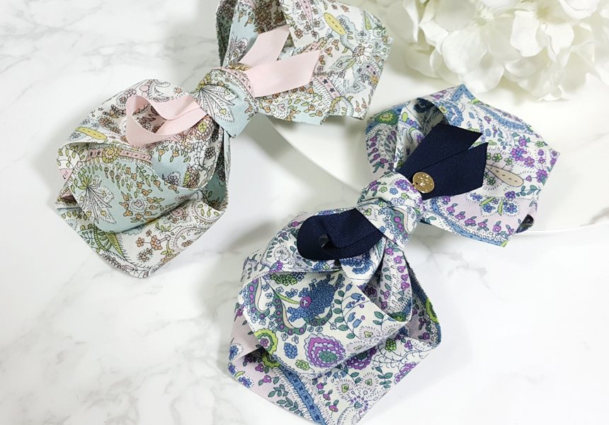 New Handmade floral Paisley ribbon pin Hairpin hai