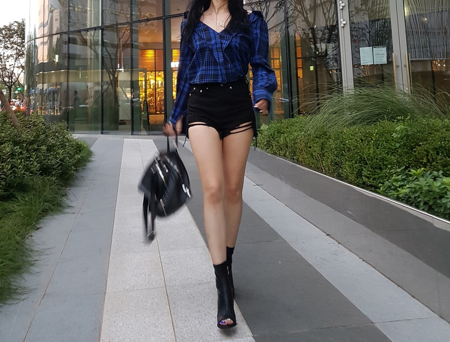 Women Blouses Check Check-Off Shoulder Shirt Blous