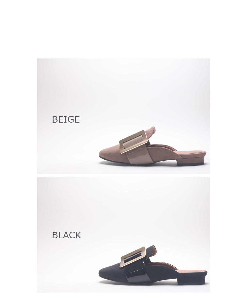 New color buckle blouse 2.5cm suede flat shoes sli