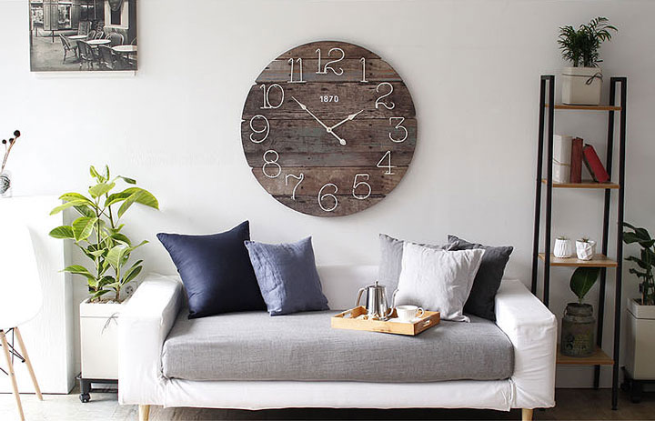 Living room 80cm large wall clock Interior cafe in