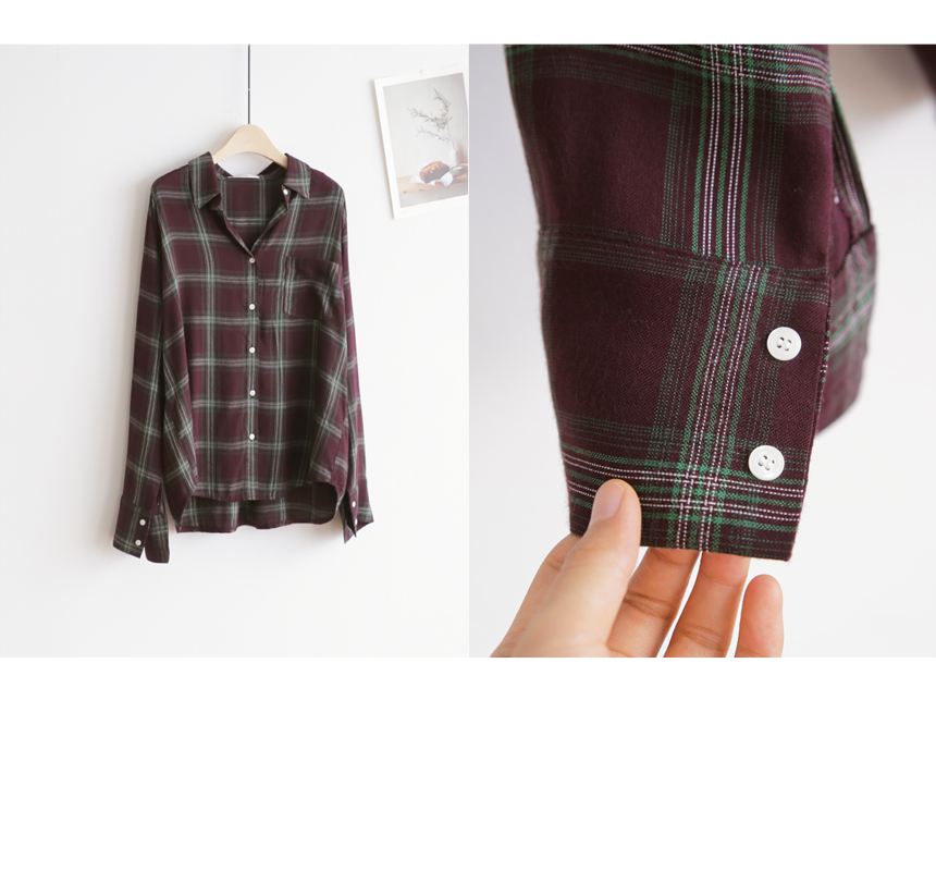 NEW FASHION LADY GIRL Blouse Loose Puffer Check So