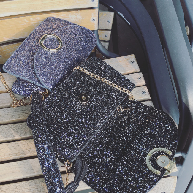 New Glitter Cross Chain Mini Back Women Bags Women