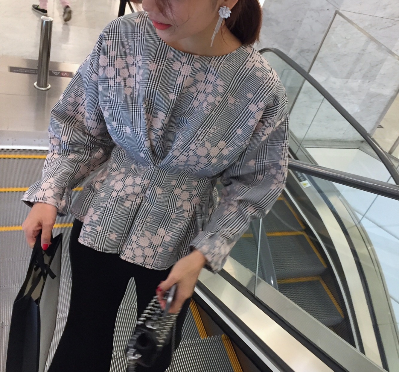 Women Blouses Seven Sisters Glen Check Bulk Blouse