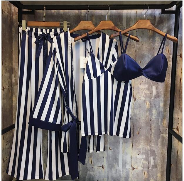 New Female Sprite Homewear Pajamas Set Silk Pants 