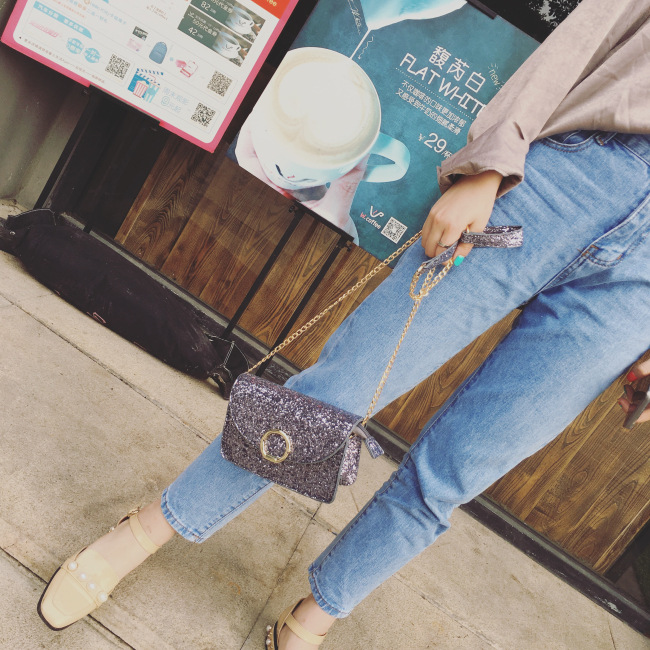 New Glitter Cross Chain Mini Back Women Bags Women