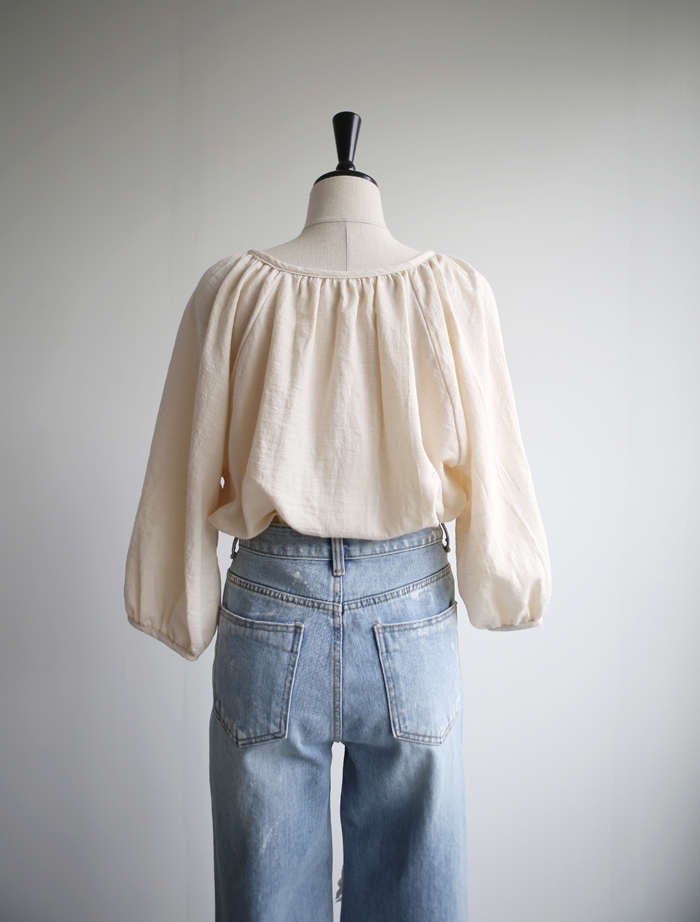 NEW FASHION LADY GIRL Blouse Loose Piece Shirring 