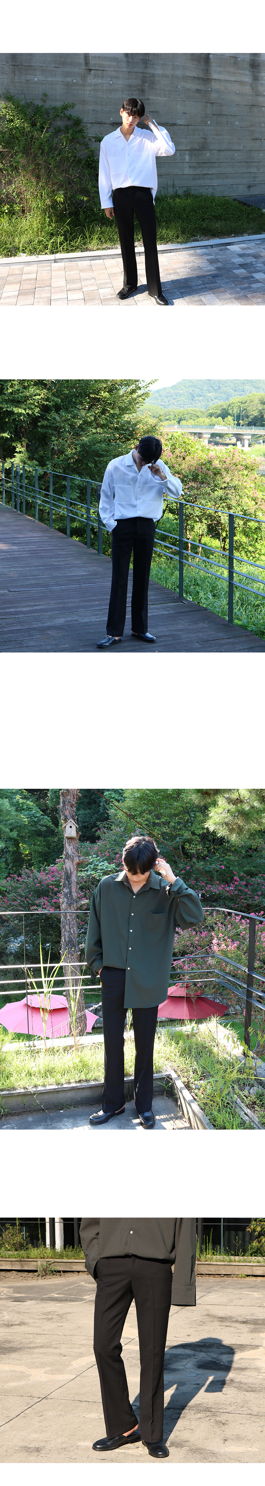 New Men's Pants Semi-Wide Boots Cut Slacks Offi