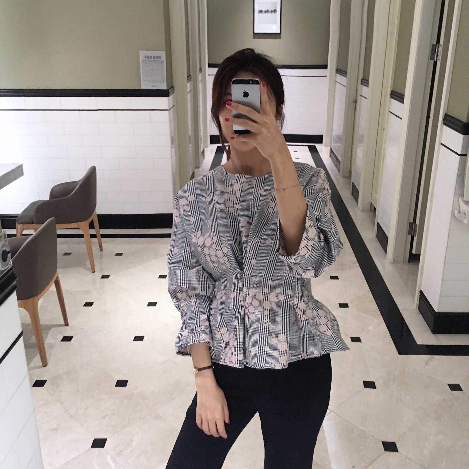 Women Blouses Seven Sisters Glen Check Bulk Blouse