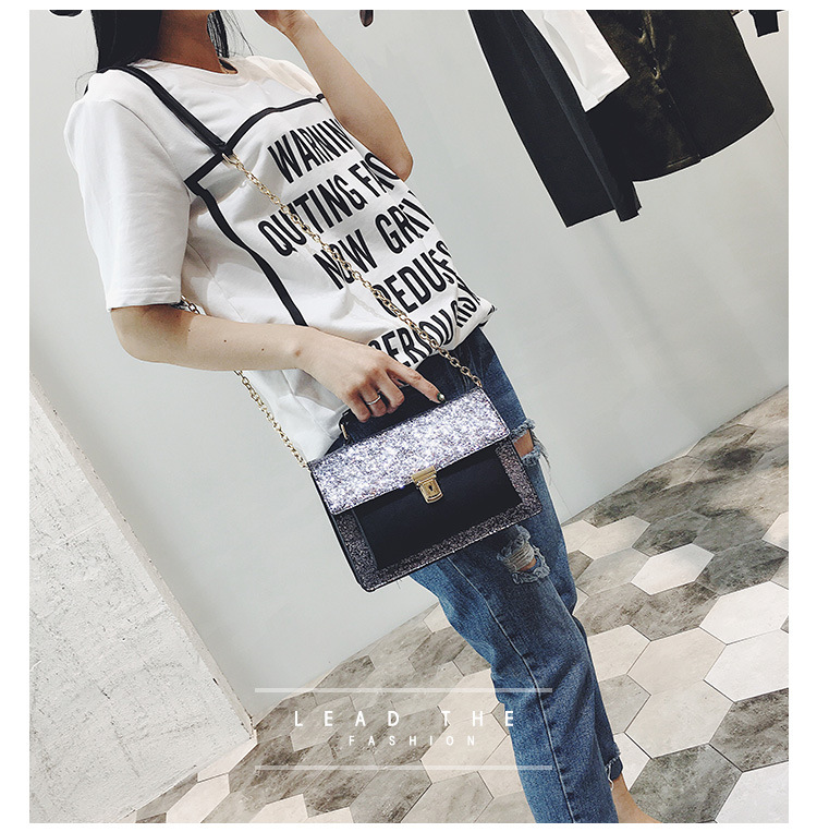 New Glitter Cross Chain Mini Back Women Bags Women