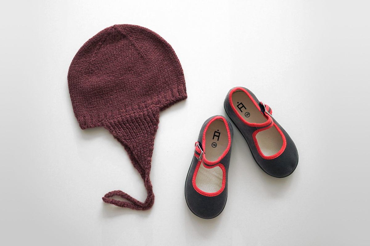 Baby cape cap st knit bonnet 5color infant earplug