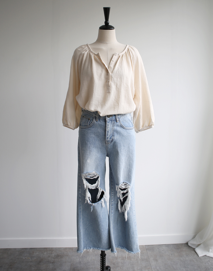 NEW FASHION LADY GIRL Blouse Loose Piece Shirring 