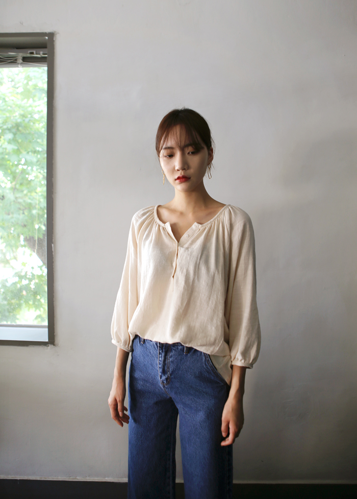 NEW FASHION LADY GIRL Blouse Loose Piece Shirring 