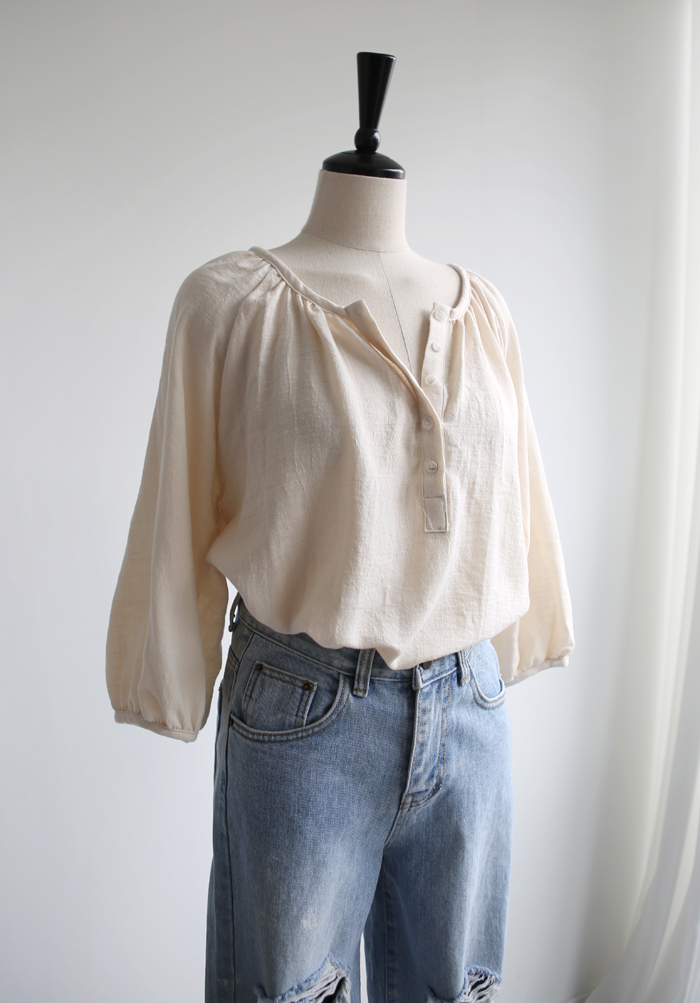 NEW FASHION LADY GIRL Blouse Loose Piece Shirring 