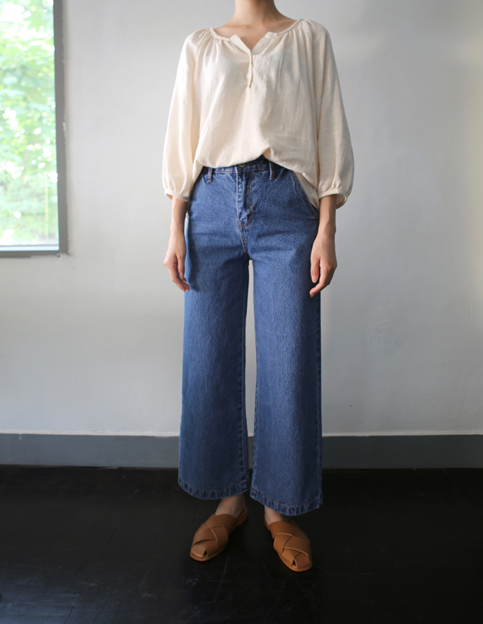 Women Jeans Pants High waisted fits wide denim pan