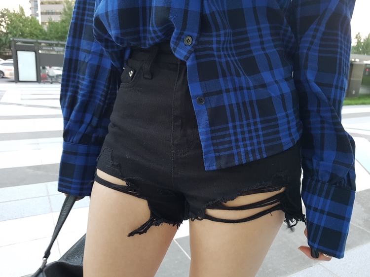 Women Blouses Check Check-Off Shoulder Shirt Blous